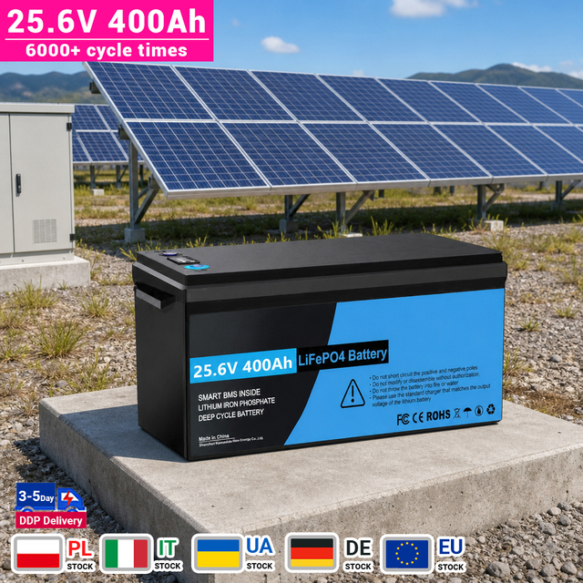25.6V 400Ah 300Ah 200Ah 100Ah LiFePO4 Lithium Battery Pack 6000 Cycles for Electric Motorcycles Built-in BMS 5 Year Warranty