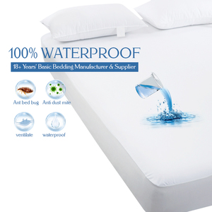 Protège-<span class=keywords><strong>matelas</strong></span> imperméable en tissu tricoté de luxe en polyester respirant pour lit - Product Image 1