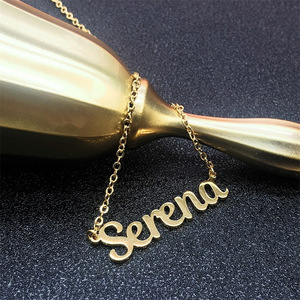Collana con Targhetta Personalizzata in Acciaio Inossidabile Fatta a Mano, Stile Esplosivo Dorato, Regalo di Tendenza per Donne e Uomini con Nome Personalizzato - Product Image 3