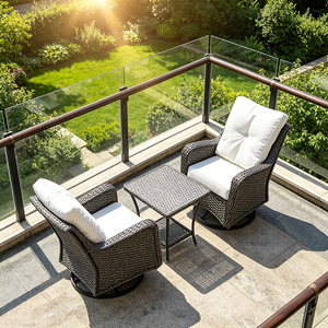 All-Weather UV-Resistant Outdoor Swivel Rocker <strong>Chair</strong> - <strong>High</strong> <strong>Back</strong> 360 Degree Patio Rocking <strong>Chair</strong> Set for <strong>Garden</strong> &amp; Villa - Product Image 3