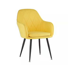 Chaise de salle à manger en tissu velours, meuble de Restaurant de luxe, accoudoir moderne, pieds en métal, 2 pièces - Product Image 3