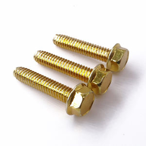 DIN6921 Pernos roscados completos chapados en zinc amarillo <span class=keywords><strong>sin</strong></span> pernos de <span class=keywords><strong>cabeza</strong></span> hexagonal dentada <span class=keywords><strong>Tornillo</strong></span> de máquina de <span class=keywords><strong>cabeza</strong></span> hexagonal externa - Product Image 4