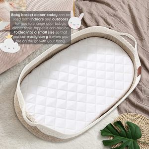 Bé thay đổi giỏ đặt lớn phù hợp với tã bọt thay đổi Pad & không thấm nước bìa, cao cấp bông dây MOSES giỏ - Product Image 5