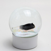 3D Cartoon niedlichen Glas Schneekugel Mini Schneemann Kristall Glaskugel Weihnachts schmuck umwelt freundlich