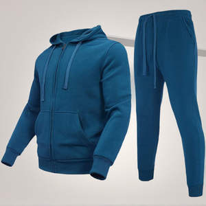 Conjunto Deportivo Personalizado de Invierno para Hombre, Estilo Vintage, Poliéster/Algodón, Sudadera con Capucha y Pantalones Deportivos, Cierre con Cordón, Secado Rápido - Product Image 2