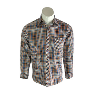 OEM hommes nouvelle arrivée petit plaid casual chemise à manches longues - Product Image 1