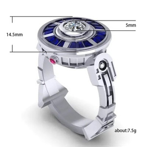Anello Sci-Fi Galaxy Warrior per Uomo e Donna, Stile Spaziale Creativo, Anello Futuristico Regolabile in Lega - Product Image 2