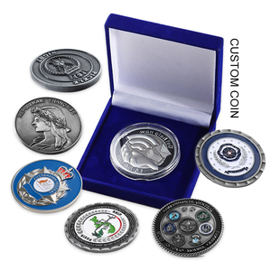 Đồng xu kỷ niệm bằng kim loại hợp kim kẽm mạ bạc đen cổ điển 3D, tráng men mềm, đặt hàng riêng theo yêu cầu nhà máy, kèm hộp nhung - Product Image 1