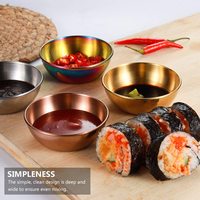 Ensemble de plats à condiments modernes en acier inoxydable doré, plateau à assaisonnements, mini coupelles à sauce