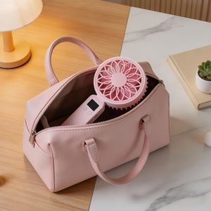 LingPan Portable Fan With Digital Display 5W DC Motor Handheld <b>Battery</b> <b>Operated</b> With Light Desk Stand Summer Cooling - Product Image 5