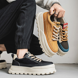 Chaussures tendance en toile à lacets pour hommes, collection été 2026, style sportif décontracté, semelle épaisse, édition limitée - Product Image 2