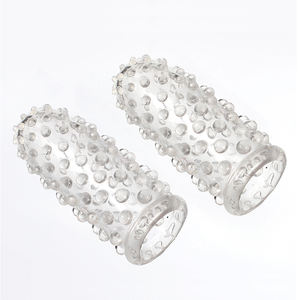 Transparenter Strukturierter Fingerkondom für Frauen Weicher Dehnbarer Fingerspitzenschutz mit Partikeln Erotikspielzeug für Erwachsene - Product Image 3