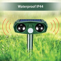 Répulsif à ultrasons solaire avec détecteur de mouvement PIR, étanche, pour extérieur, jardin, chats, chiens, oiseaux, cerfs, animaux sauvages