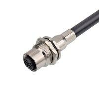 Câble blindé M8 M12 en laiton avec connecteur mâle, étanche IP67, 3/4/5/8 broches, longueur personnalisée pour automatisation de capteurs