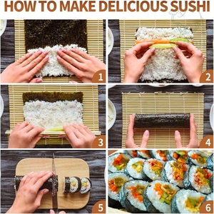 Kit de Bambú para Hacer Sushi en Casa, Molde para Enrollar Arroz, Herramientas para Hacer Sushi a Mano - Product Image 4