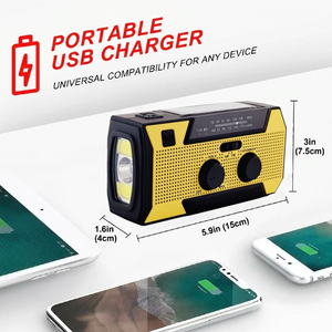Radio de Emergencia con Banco de Energía de 2000mAh y Salida USB-C para Cargar Android y <span class=keywords><strong>iPhone</strong></span>, Ideal para Cortes de Energía - Product Image 3