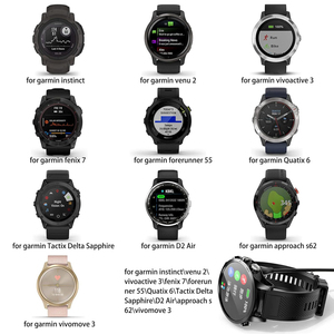 Câbles de charge pour montre connectée noirs de 3,3 pieds (1 m) de long, câbles de charge USB pour <span class=keywords><strong>Garmin</strong></span> 7 7S 7 6 6S 5 5S 5X 245 945 965 <span class=keywords><strong>Venu</strong></span> <span class=keywords><strong>2</strong></span> 2s - Product Image 2