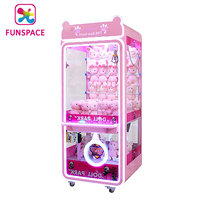 Machine personnalisée de grue de vente de jouet de poupée de griffe en peluche d'ours mignons à monnayeur d'arcade