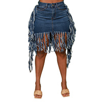 Vente chaude Hottie déchiré Sexy grande taille court femmes Denim décontracté enveloppé hanche jupe dame vêtements