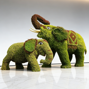 Sculpture Topiaire Artificielle Personnalisée en Mousse Verte, Statues Animaux et Humains, Art Floral pour Décoration de Centres Commerciaux, Hôtels, Mariages et Jardins - Product Image 4