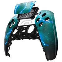 Pour coque de contrôleur PS5-Façade avant antidérapante Green Storm Thunder avec couvercle de pavé tactile