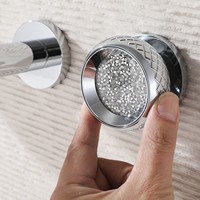 Robinet de lavabo mural en laiton avec double poignée en cristal, mitigeur dissimulé de luxe pour eau chaude et froide