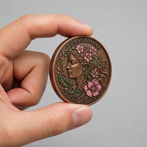 Moneda Conmemorativa Personalizada 3D de Alto Relieve de Persefón, Diosa Griega, Moneda de Lujo Esmaltada de <span class=keywords><strong>la</strong></span> <span class=keywords><strong>Reina</strong></span> de <span class=keywords><strong>la</strong></span> Primavera para Colección y Regalo - Product Image 4