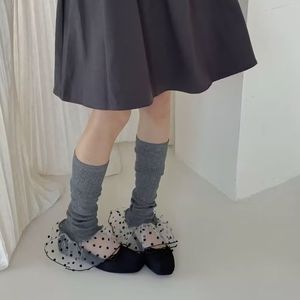 Women Slouch <b>Socks</b> Mid-Calf Gray Polka Dot Mesh Breathable Sweat-Absorbing Korean Style Youth Fashion <b>Socks</b> - Product Image 1