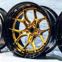 Nouvelles jantes en alliage d'aluminium chromées forgées Rucci Deep Dish 3 pièces New Gold 2 5x114.3