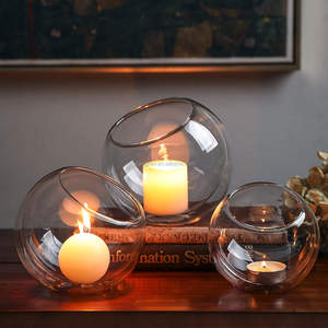 <span class=keywords><strong>Vasi</strong></span> in Vetro a Doppia Parete con Taglio Obliquo Personalizzati, Terrari Globo, Portacandele per Decorazione - Product Image 4