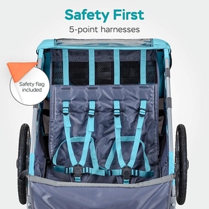 Aama-Zon Hot Bán ráp hai bánh xe đạp Trailer cho pet Kid Giao thông vận tải tùy chỉnh OEM hỗ trợ Dog Pet con vận chuyển giỏ hàng - Product Image 3