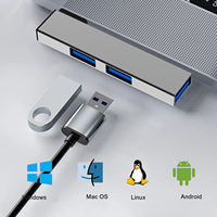 Adaptateur USB-C Hub OEM OTG 3-en-1 Multiport USB3.0 USB-A 3 Ports en Alliage d'Aluminium Gris Argenté Portable pour Transfert de Données Haute Vitesse