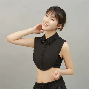 Blus Wanita Kerah Mutiara Moda Hombre Naturales Piedra Fake Collar Kaos untuk Pria Pastoral Clerical Collar Hombr Jaket - Product Image 4
