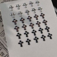 Breloques pour ongles Y2K Punk Cross - Accessoires d'art des ongles en alliage métallique et strass pour Halloween