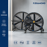 Ventilateur sur pied extérieur 2m 220V avec protection IP66 pour hall d'exposition et parc d'attractions, ventilateur de refroidissement HVLS