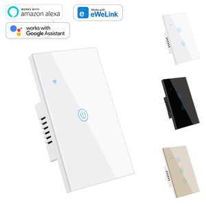 Interrupteurs muraux compatibles Ewelink, norme <span class=keywords><strong>BZ</strong></span> AU US, télécommande WiFi, 240V avec panneau en verre câblé neutre, interrupteur tactile - Product Image 1
