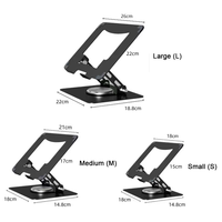 Polyvalent 360 °   Support de bureau pliable en métal pour ordinateur portable et tablette, réglable en hauteur et rotatif, avec fonction de refroidissement