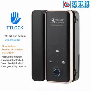 Serrure de porte intelligente TT Lock avec empreinte digitale biométrique et mot de passe numérique, connectée au Wi-Fi, en alliage d'aluminium, sans perçage, pour porte en verre, pour usage professionnel - Product Image 2