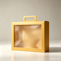 Boîte cadeau en carton ondulé jaune personnalisée pour Noël, très vendue, avec poignée, durable, avec fenêtre pour l'emballage des fruits