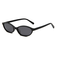 Lunettes de soleil rétro transfrontalières pour femmes européennes et américaines Petit rectangle doré avec plaque avancée anti-UV polarisée marron