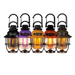 Portable <b>Rechargeable</b> <b>Camping</b> Lantern LED Tent <b>Light</b> Battery Powered Emergency Outdoor Lamp Metal Cage ABS Body Changeable Color - Product Image 1