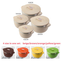 Fabricant du Zhejiang, ensemble de 4 chauffe-plats, 16 cm, 20 cm, 24 cm, 28 cm, grande capacité, récipient pour aliments chauds, en stock maintenant, livraison rapide