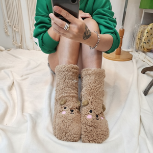 Women's Winter Thick Sleep Pogry Home <b>Bear</b> Non-Slip <b>Socks</b> - Product Image 1
