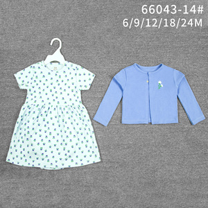 Ensemble d'été 2 pièces Tedmimak pour bébés filles, robe sans manches et <span class=keywords><strong>manteau</strong></span> à manches longues, imprimé animal/floral en coton, 6-<span class=keywords><strong>24</strong></span> <span class=keywords><strong>mois</strong></span> - Product Image 2