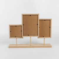 Sofine – support de Table rustique avec 3 cadres d'affichage de Photos, Collage en bois, cadre photo
