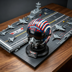 Casco de <span class=keywords><strong>Top</strong></span> <span class=keywords><strong>Gun</strong></span> <span class=keywords><strong>Maverick</strong></span>, 40.º Aniversario, Temática Deportiva, Bloques de Construcción de Plástico, Juego de Juguetes DIY, Escala 1:12, 50 Piezas - Product Image 4