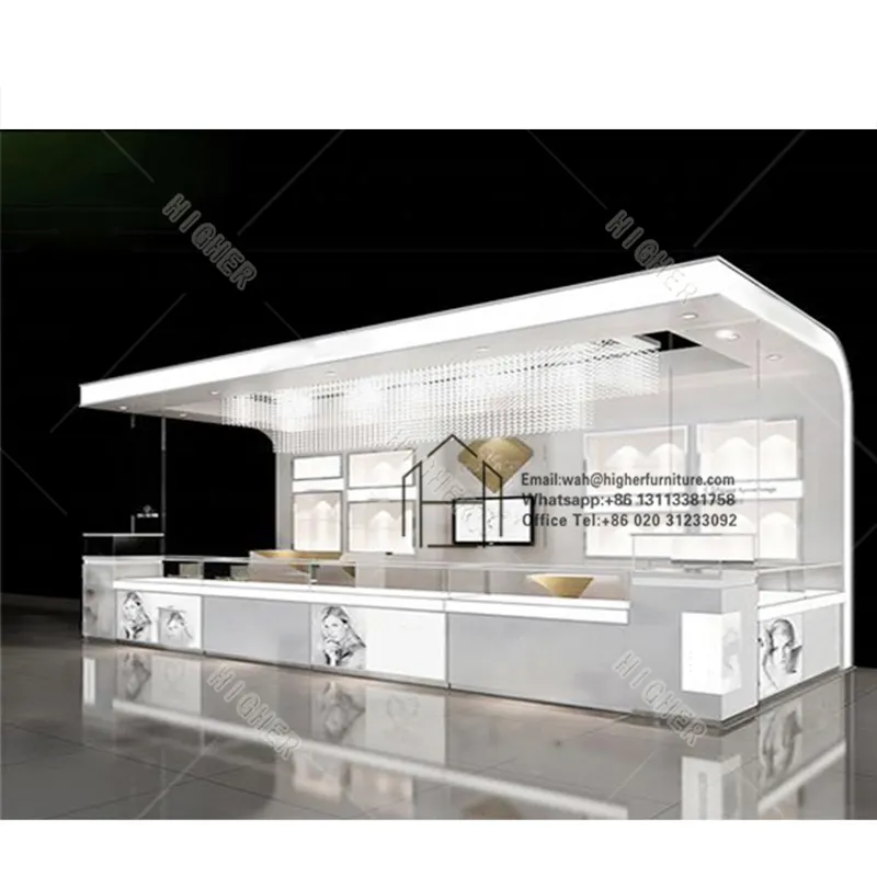 Benutzer definierte Einkaufs zentrum Schmuck Kiosk Layout Design Einzelhandel Showcase Counter Display Stand Shop Möbel für Schmuck Kiosk