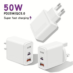 High Quality <b>USB</b> A+<b>C</b> Wall Charger 25W Super Fast Charger for Mobile Phone US EU Plug Type <b>C</b> Travel <b>Adapter</b> - Product Image 5