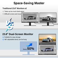 Monitor Portátil InnoView de 23.8 Pulgadas FHD, Diseño Plegable y Apilable, USB-C/HDMI, Monitor Dual para Laptop, Mac, Windows