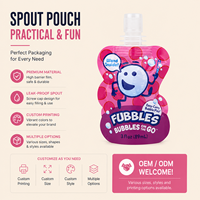 Pochette à bec verseur de forme personnalisée - Sachet d'emballage liquide anti-fuite à fond plat pour jouets à bulles, boissons et produits de boisson